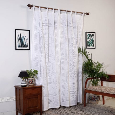 Hand Stitched Cotton Applique Work Curtain