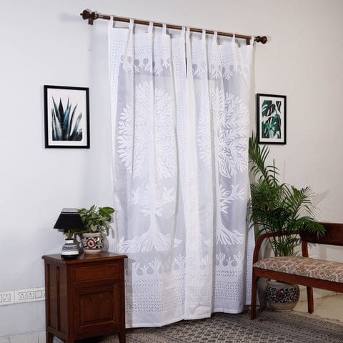 applique work cotton curtain - desi weaves