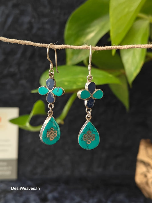 Pair of turquoise earrings