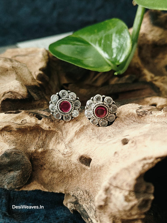 4 mm Stone Earrings in 925 Silver