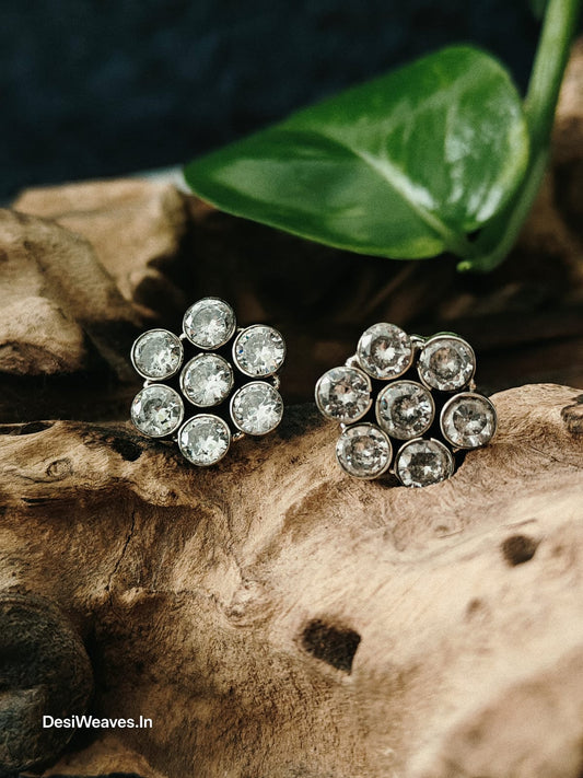 4 mm Stone Earrings in 925 Silver