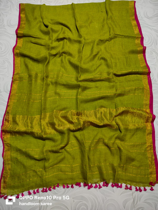 Pure Linen Saree Online - Desi Weaves