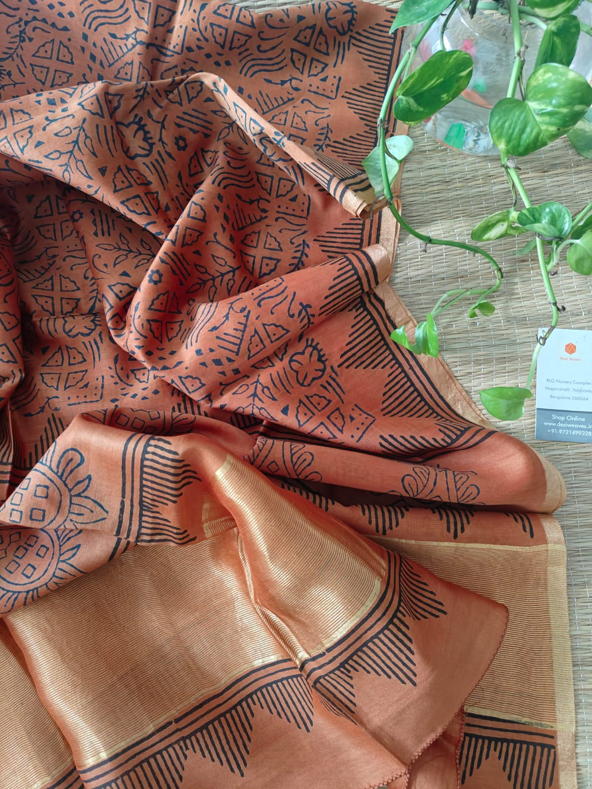 Pure Chanderi Silk Dupatta - Desi Weaves