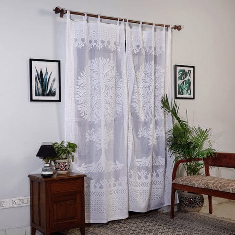 Hand Stitched Cotton Applique Work Curtain