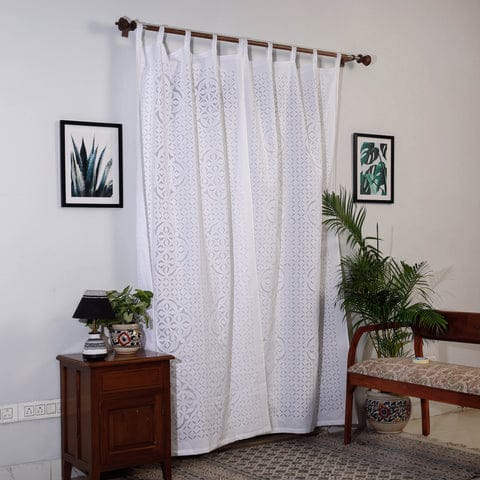 Hand Stitched Cotton Applique Work Curtain