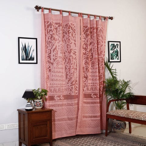 Hand Stitched Cotton Applique Work Curtain