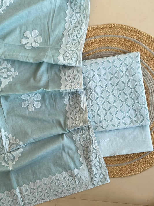 Handcrafted Applique Cotton Suit Dupatta Set