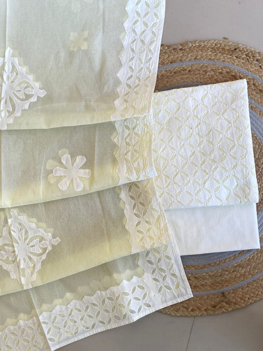 Handcrafted Applique Cotton Suit Dupatta Set