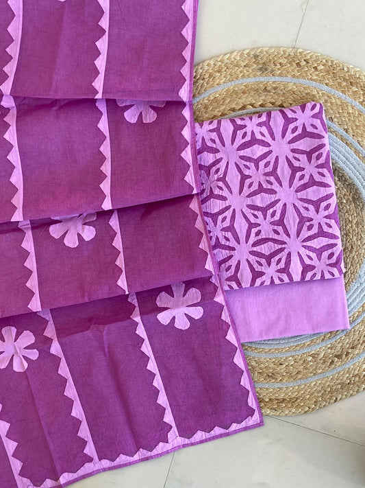 Handcrafted Applique Cotton Suit Dupatta Set