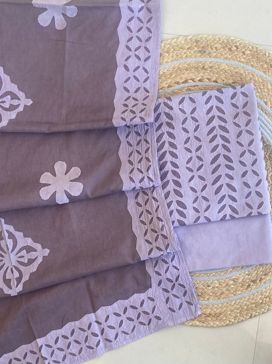 Handcrafted Applique Cotton Suit Dupatta Set