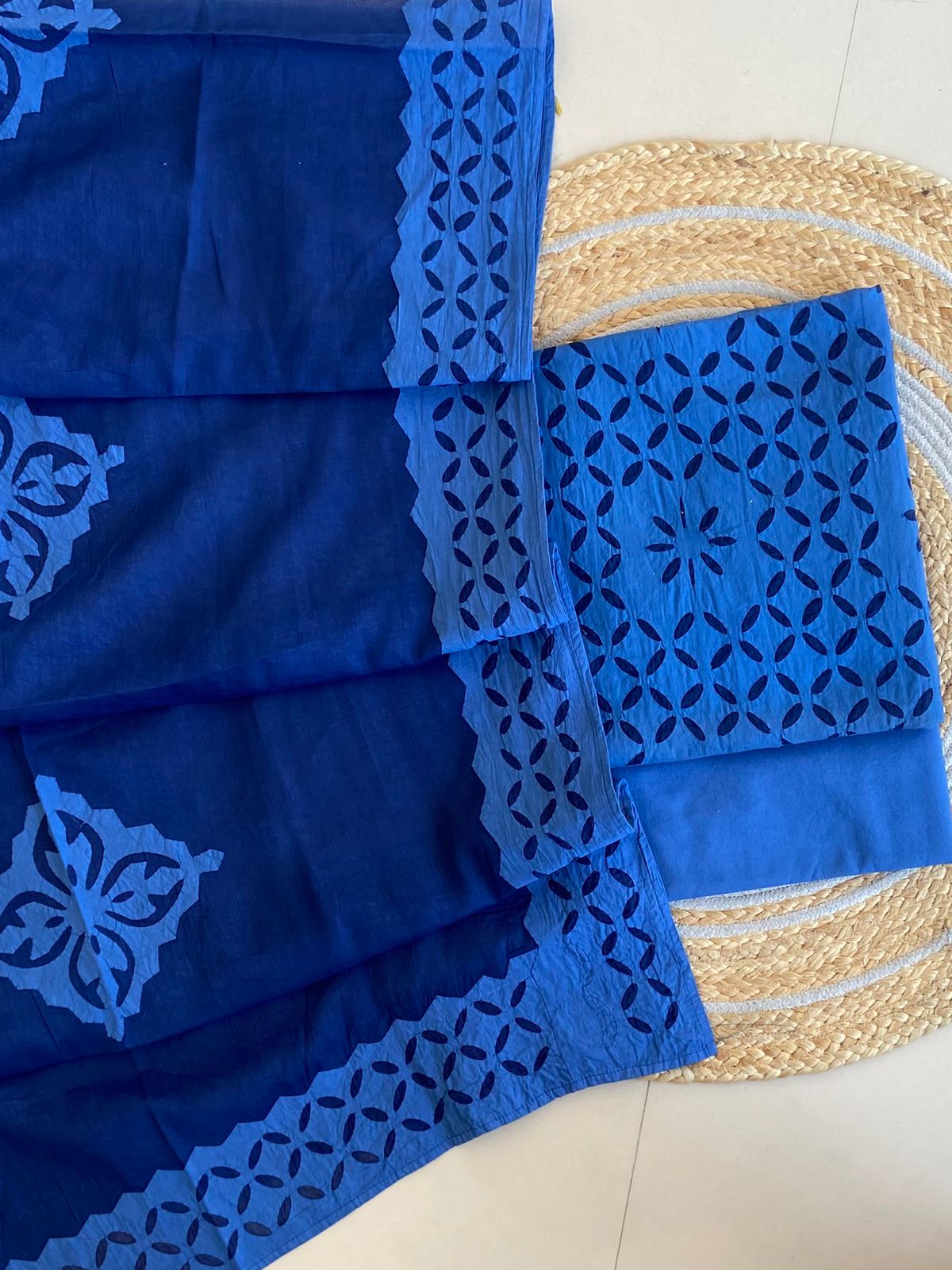 Handcrafted Applique Cotton Suit Dupatta Set