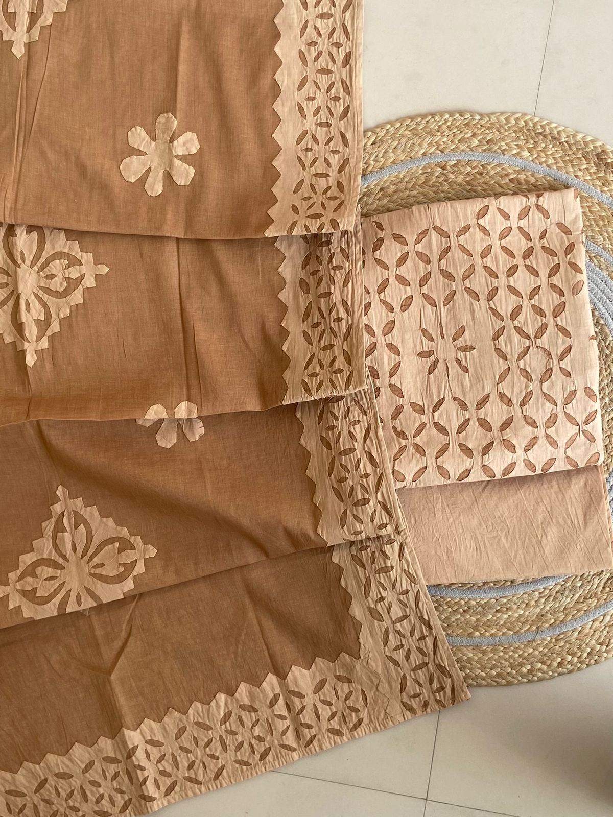 Handcrafted Applique Cotton Suit Dupatta Set