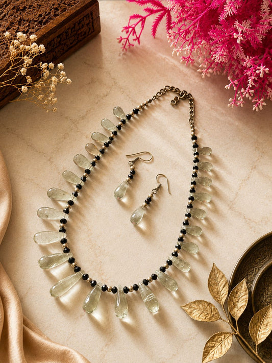 Waterfall Natural Stone Necklace Set