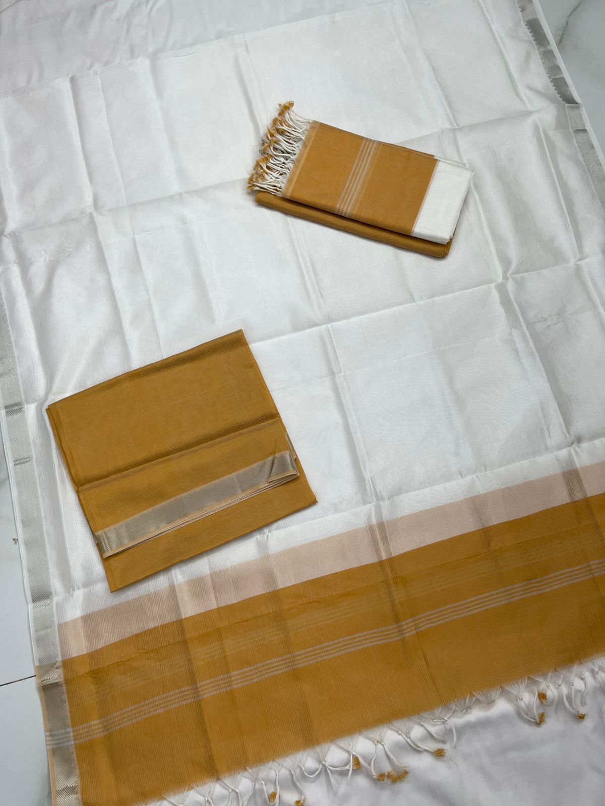 Handloom Mangalagiri Silk Suit Dupatta Set - Desi Weaves
