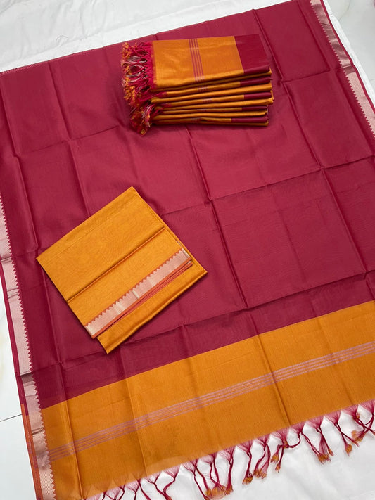 Handloom Mangalagiri Silk Suit Dupatta Set - 2 Piece Set
