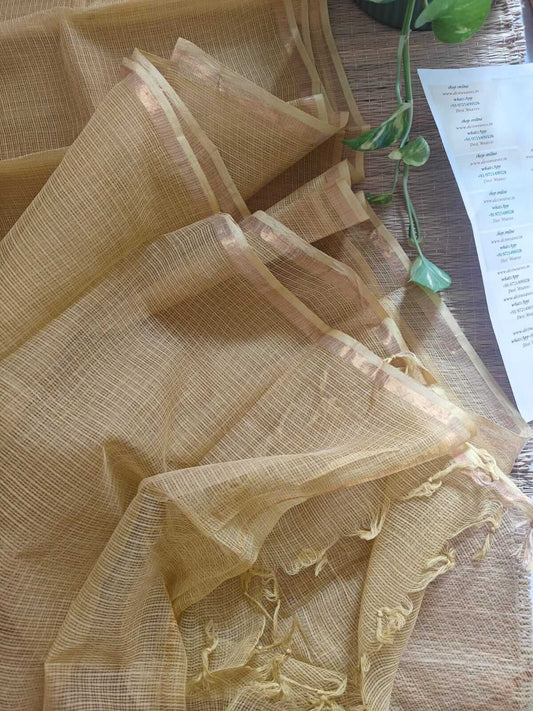 Golden Threads Cotton Kota Doria Zari Border Dupatta
