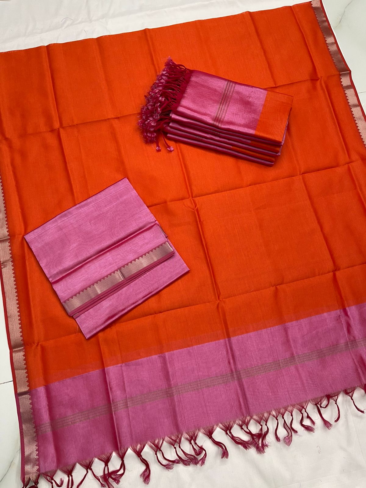 Handloom Mangalagiri Silk Suit Dupatta Set - Desi Weaves