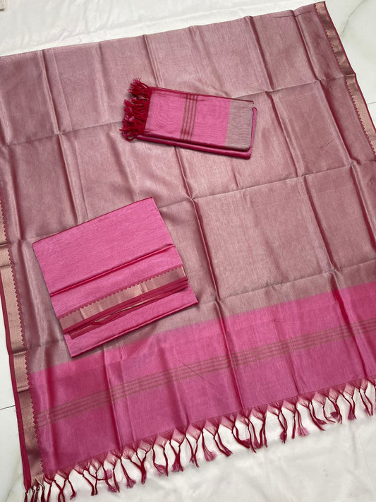 Handloom Mangalagiri Silk Suit Dupatta Set - Desi Weaves