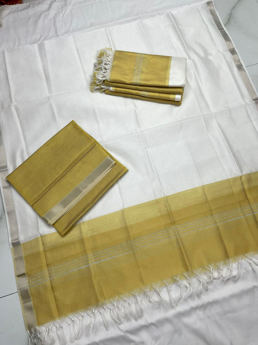 Handloom Mangalagiri Silk Suit Dupatta Set - Desi Weaves