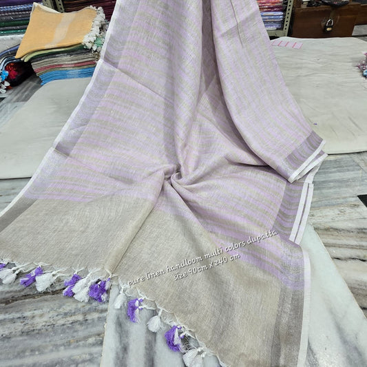 Mauve Color Pure Linen Dupatta