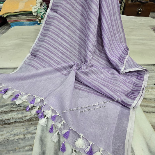 Lavender Pure Linen Dupatta