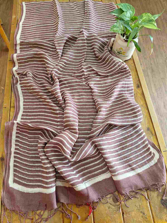 Linen  dupatta online  - Desi  Weaves