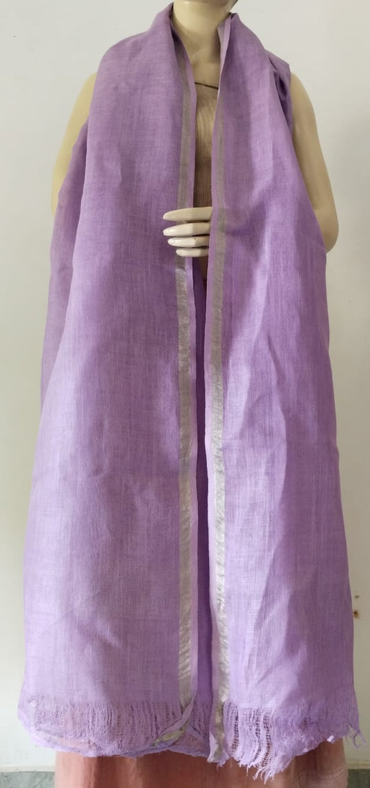 Desi Weaves  Lavender Pure Linen Dupatta