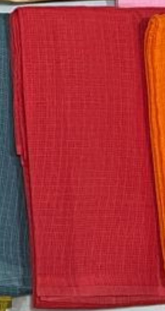 Tomato Red  Pure Cotton Kota Doria Dupatta