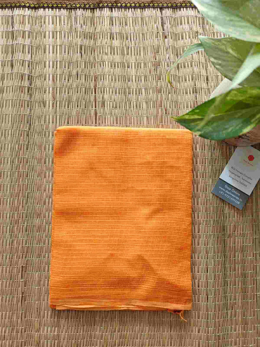 yellow cotton kota doria dupatta - desi weaves