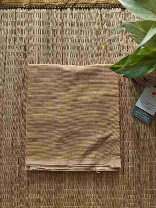 beige cotton kota doria dupatta - desi weaves