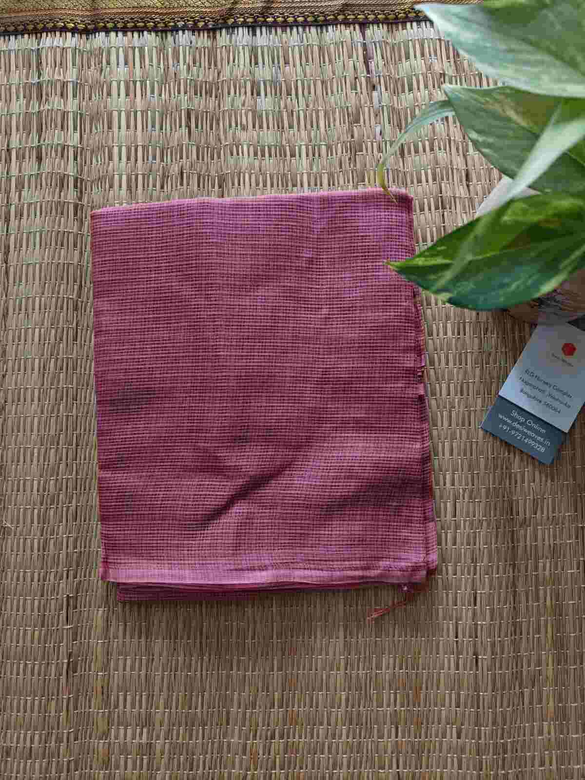 Dark Onion Plain Cotton Kota Doria Dupatta