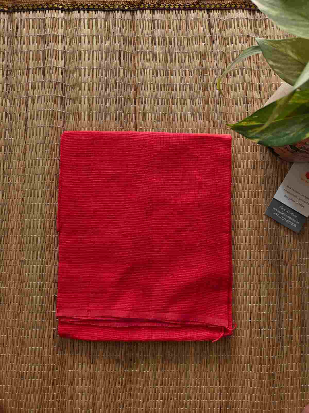 Red Plain Cotton Kota Doria Dupatta