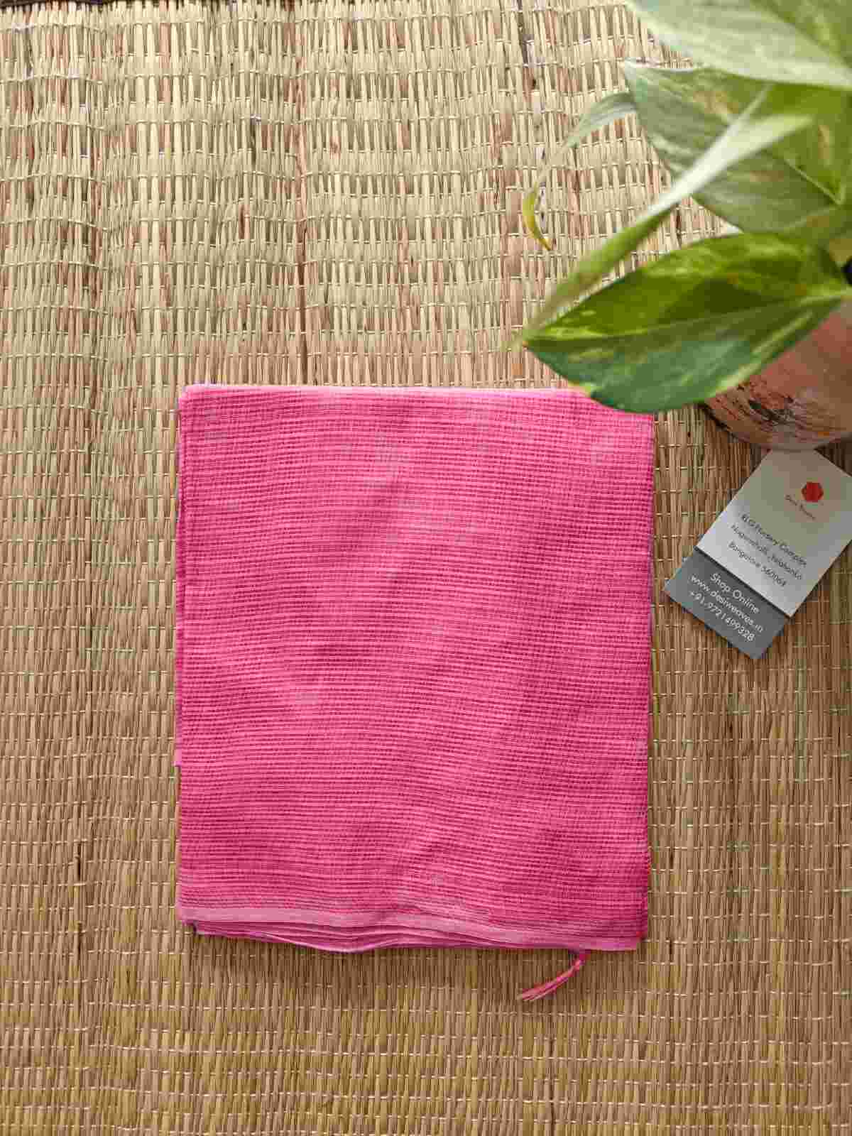 Pink Plain Cotton Kota Doria Dupatta