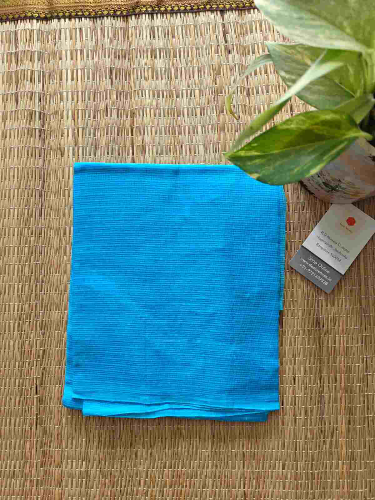 Blue Plain Cotton Kota Doria Dupatta