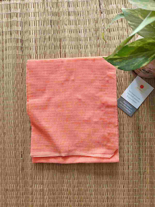 Peach Plain Cotton Kota Doria Dupatta