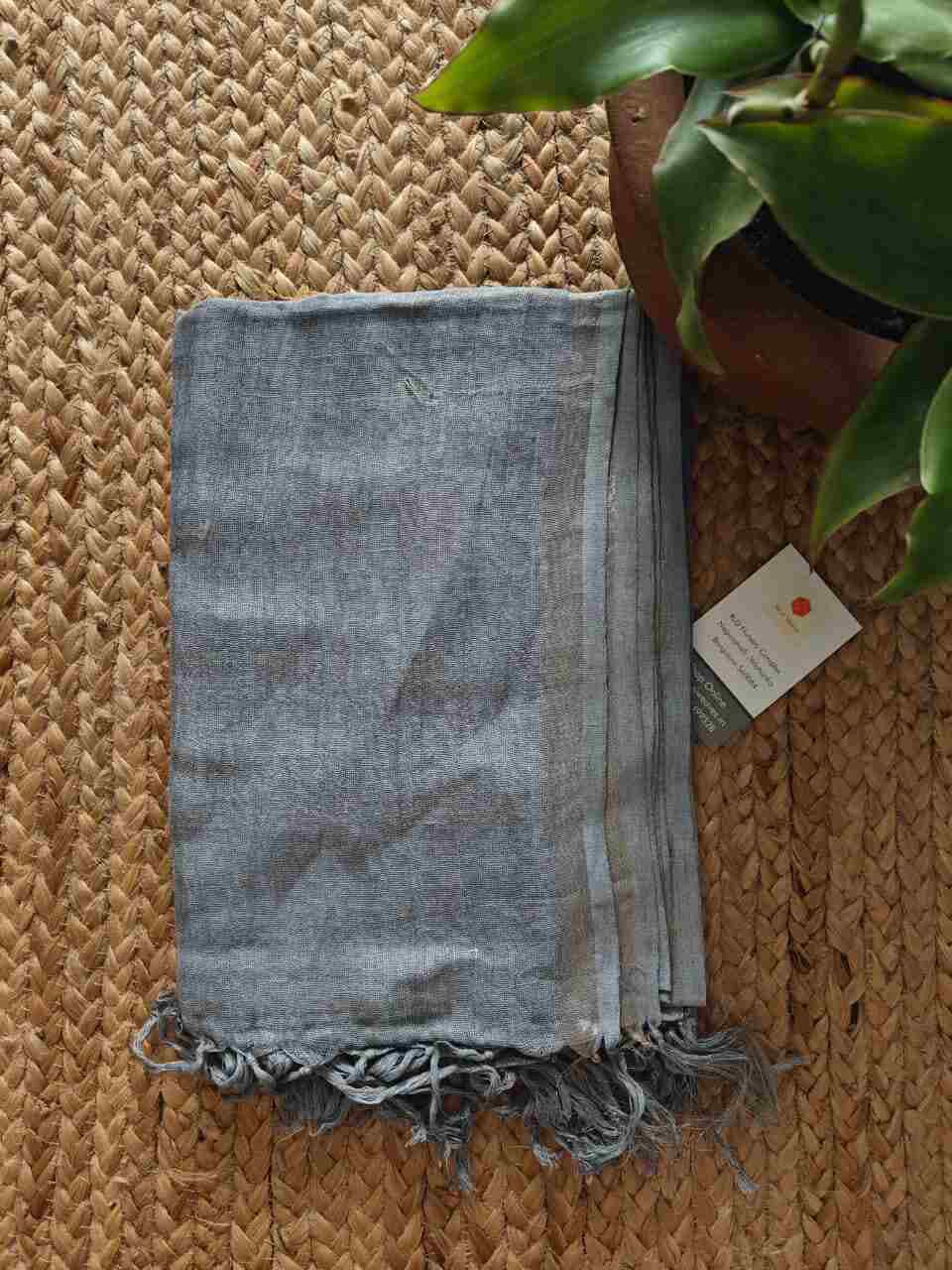 grey linen dupatta online