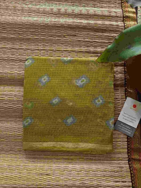 green cotton kota doria dupatta - Desi Weaves