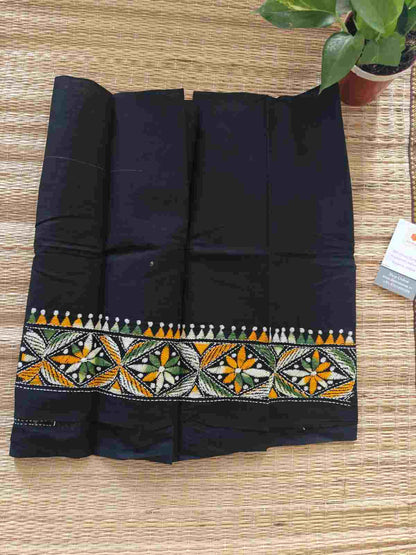 Hand Embroidered Kantha Stitch Cotton Blouse - Desi Weaves