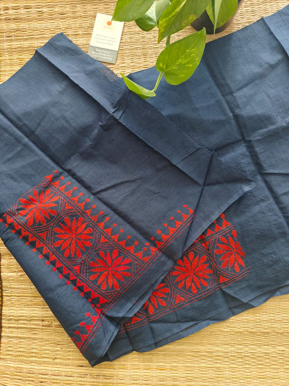 cotton kantha stitch blouse - Desi Weaves