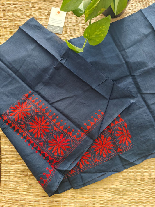 cotton kantha stitch blouse - Desi Weaves