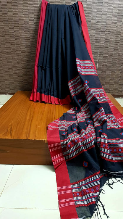Black Handloom cotton saree online