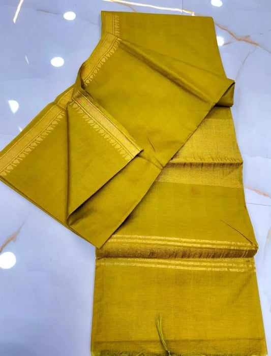 Yellow tussar silk saree online