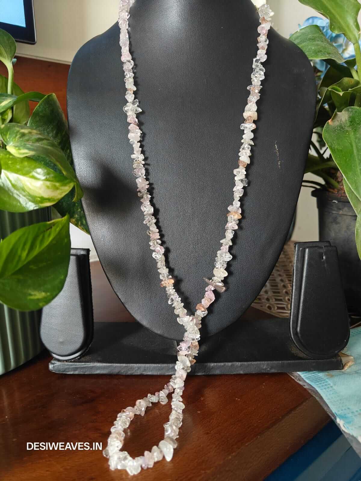 Glass Precious stones necklace online - Desi Weaves