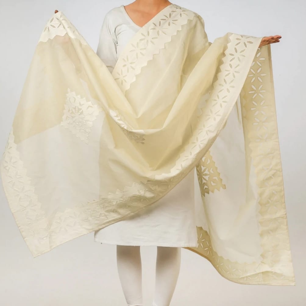 off white cotton dupatta online