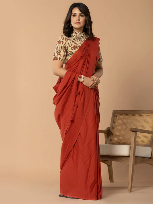  a red saree 