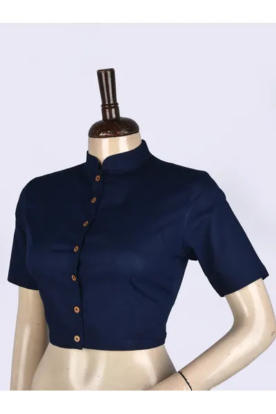 Deep Blue Cotton Blouse