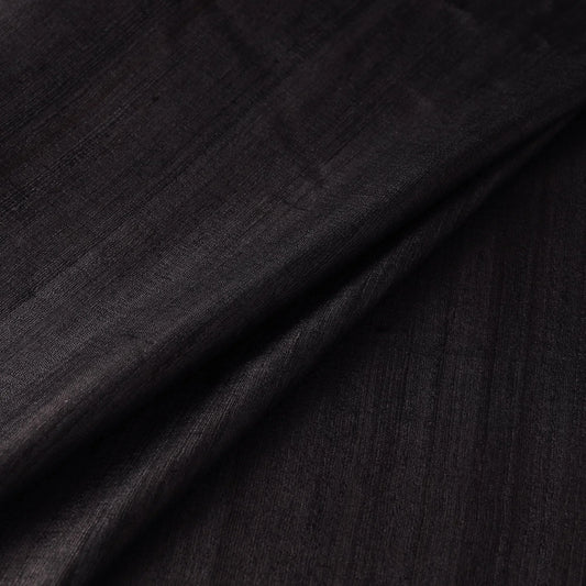 Black Ghicha Tussar Silk Kurta Fabric