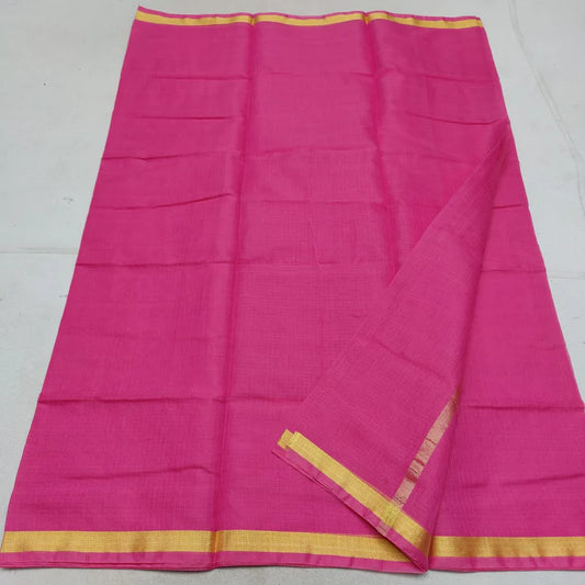 Magenta Color Cotton Kota Doria Saree -  - 1 Inch Border
