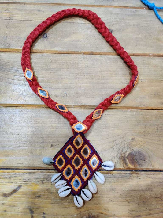 Kutch Hand Embroidered Fabric  Necklace - Desi Weaves