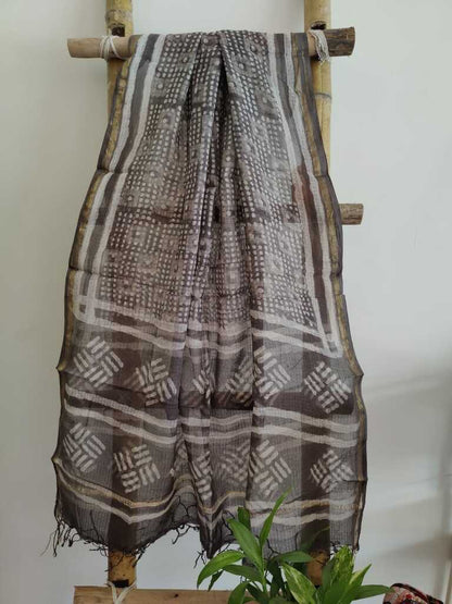 Saanjhi Handblock Print Kota Doria Dupatta